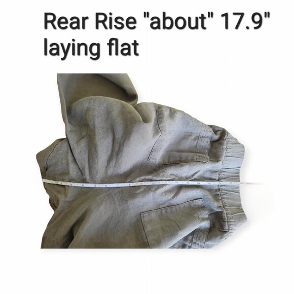 J. Jill Pure Jill Linen Pants Sage Green Stretch Waist M EUC breathable pull-on - Picture 9 of 12